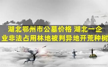 湖北鄂州市公墓价格 湖北一企业非法占用林地被判异地开荒种树